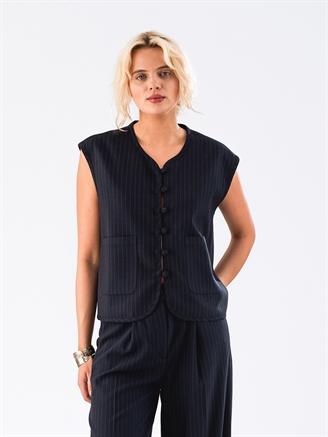 Lollys Laundry AbbeyLL Vest SL Dark Navy